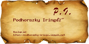 Podhorszky Iringó névjegykártya